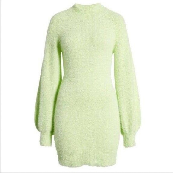 BARDOT MINT GREEN MINI SHORT SWEATER DRESS SIZE SMALL - Picture 2 of 8